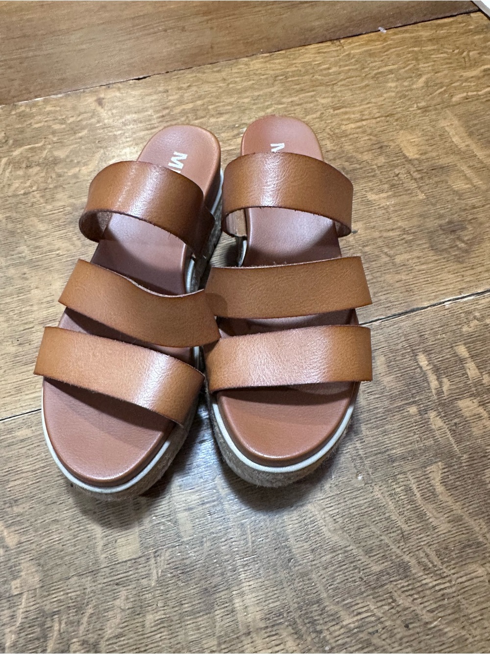 MIA brown 3 strap wedge sandles sz‎ 8.5 women’s